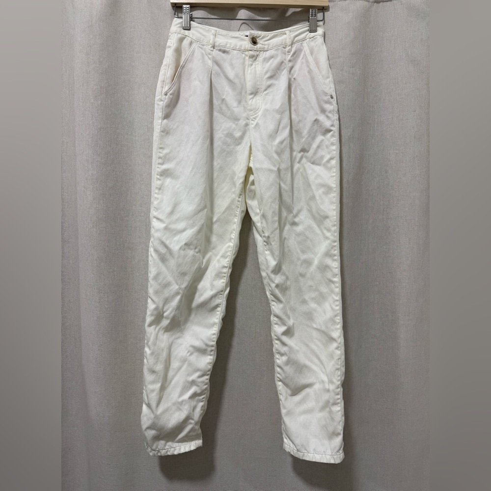 Masssimo Dutti straight leg cream trousers size 4